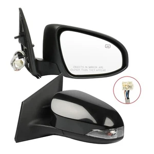 (L+R) Mirrors TO1321295 For 2014-18Toyota Corolla Power Heated Black Signal Lamp - Picture 1 of 24