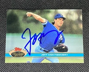 Jeff Montgomery KC Royals Signed Auto 1991 Topps Stadium Club Card #369 ~ COA - Picture 1 of 3