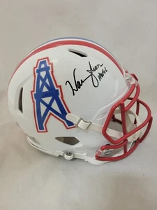 WARREN MOON "HOF" SIGNED HOUSTON OILERS F/S SPEED AUTHENTIC HELMET BECKETT QR - Picture 1 of 4