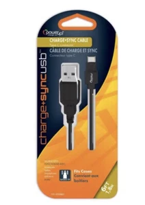 POWERUP CHARGE+SYNC USB CABLE TYPE C CONNECTOR 6FT - Picture 1 of 2