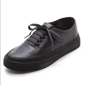 Alexander Wang Jess Low Top Leather Sneakers Black 36/5.5 - Picture 1 of 11