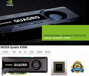 HP nVidia Quadro K5000 4GB GDDR5 C2J95AA GPU Graphics Video Card 701980-001 - Picture 1 of 7
