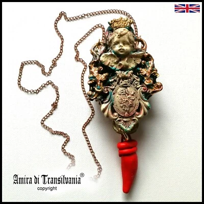 Ángel de la Guarda Serafín Querubín Talismán de la Suerte Victoriano Collares Amuletos Foto 1 de 4