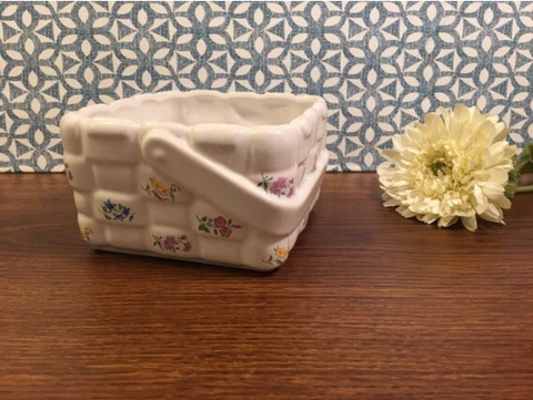 Farmhouse Teleflora Gift Ceramic Flower Basket Cover