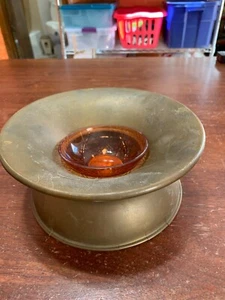 Unique Metal Stand with Rose color Glass insert - Picture 1 of 9