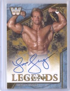 LEX LUGER 2017 TOPPS WWE LEGENDS #LA-LL ON-CARD AUTO WWF GOLD 02/10