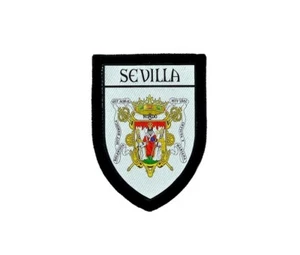 Patch printed embroidery travel souvenir shield city flag spain sevilla - Picture 1 of 1