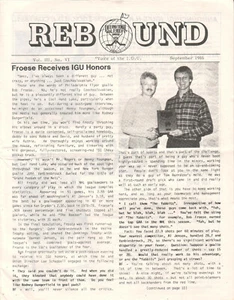 IGU International Goaltender's Union Sep 1986 Rebound Magazin Bob Froese - Bild 1 von 1