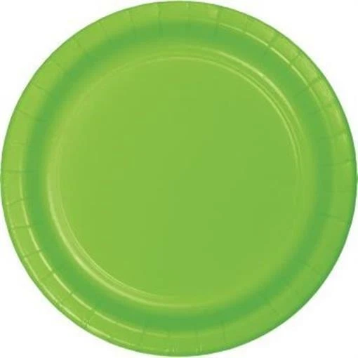 Lime Green 9 Inch Paper Plates 24 Pack Party Tableware Decorations Supplies - Image 1 of 1
