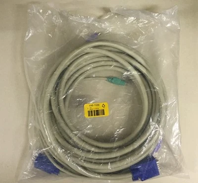 10m KVM (Keyboard Video Mouse) PS2 , VGA Mixed Cable Assembly - RS 446-1588 - Image 1 of 4