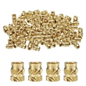 100pcs M4 Threaded Inserts Brass Heat Set Insert M4x7.5mm, OD 6mm Knurled Nuts - Picture 1 of 6