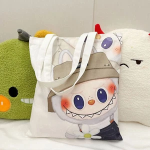 Labubu Canvas Bag Female Student Cute Cartoon Shopping HandBag Casual Shoulder B - Picture 1 of 25