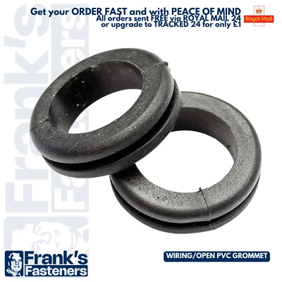 FRANK'S FASTENERS 🇬🇧 Verdrahtungstüllen offen 6mm 9mm 12mm 16mm 20mm 25mm - offen PVC Tüllenloch