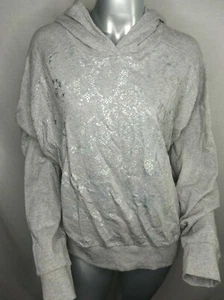 Socialite Size Large Shirt Hooded Snake Print Long Sleeve Gray Silver Detail - Picture 1 of 7