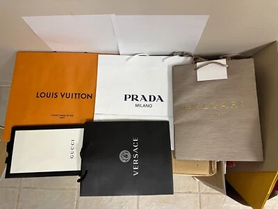 Authentic Paper Designer Shopping Bag Bvlgari Prada Burberry Gucci Louis Vuitton