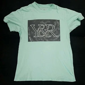 Mens Size Medium Teal Light Blue Young And Reckless Tshirt Gray Box Logo - Picture 1 of 7