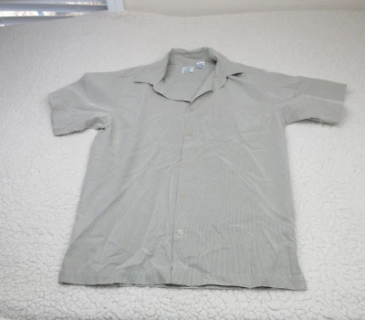 Camisa verde para perro para hombre grande L abotonada rayón/poliéster verde a cuadros manga corta Foto 1 de 4