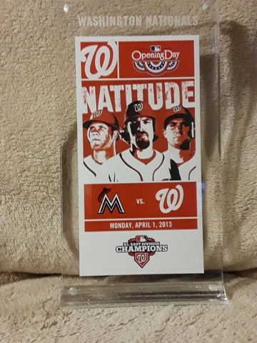 Washington Nationals Acrylic Ticket & Holder Display Magnetic Screw 2013 Cover