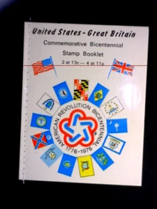 1976 USA & GREAT BRITAIN Bicentennial Commemorative Stitched Stamp Booklet $24 - Picture 1 of 6