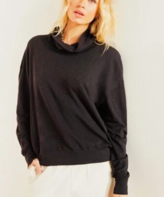 $165 JAMES PERSE Blouse Women 4 (XL) Cowl Neck Leisure Casual Cotton Blend Brown - Image 1 of 4