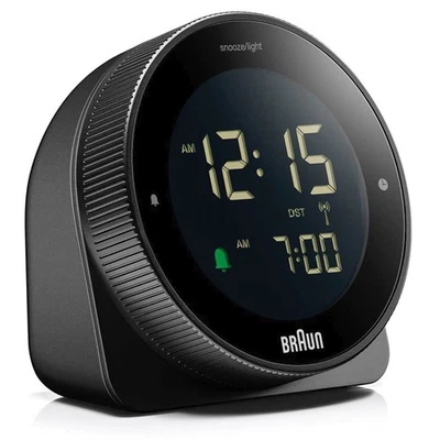 Braun BC24B Black Square Quartz Digital Touch Keys Rotating Bezel Alarm Clock - Image 1 of 4