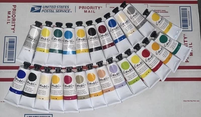Lot of GAMBLIN ARTISTS OIL COLORS (25) TUBES 37 mL ALL BRAND-NEW! FREE SHIP! - Image 1 of 4