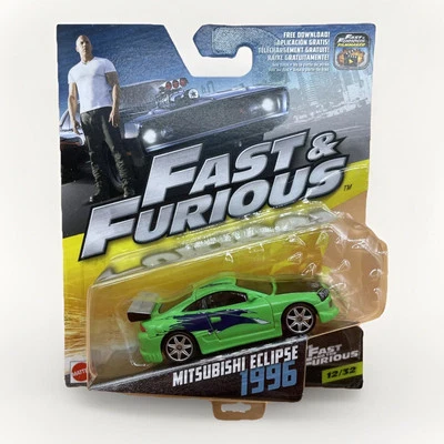 Fast & Furious Mitsubishi Eclipse 1996 – Mattel 1:55 Diecast – Green Carded VNM - Image 1 of 4