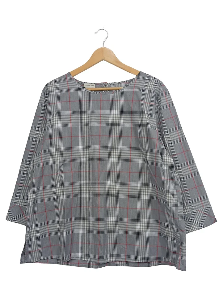 Van Heusen Chemisier Femme Gris Carreaux Manches 3/4 (EU 42) - Photo 1/1