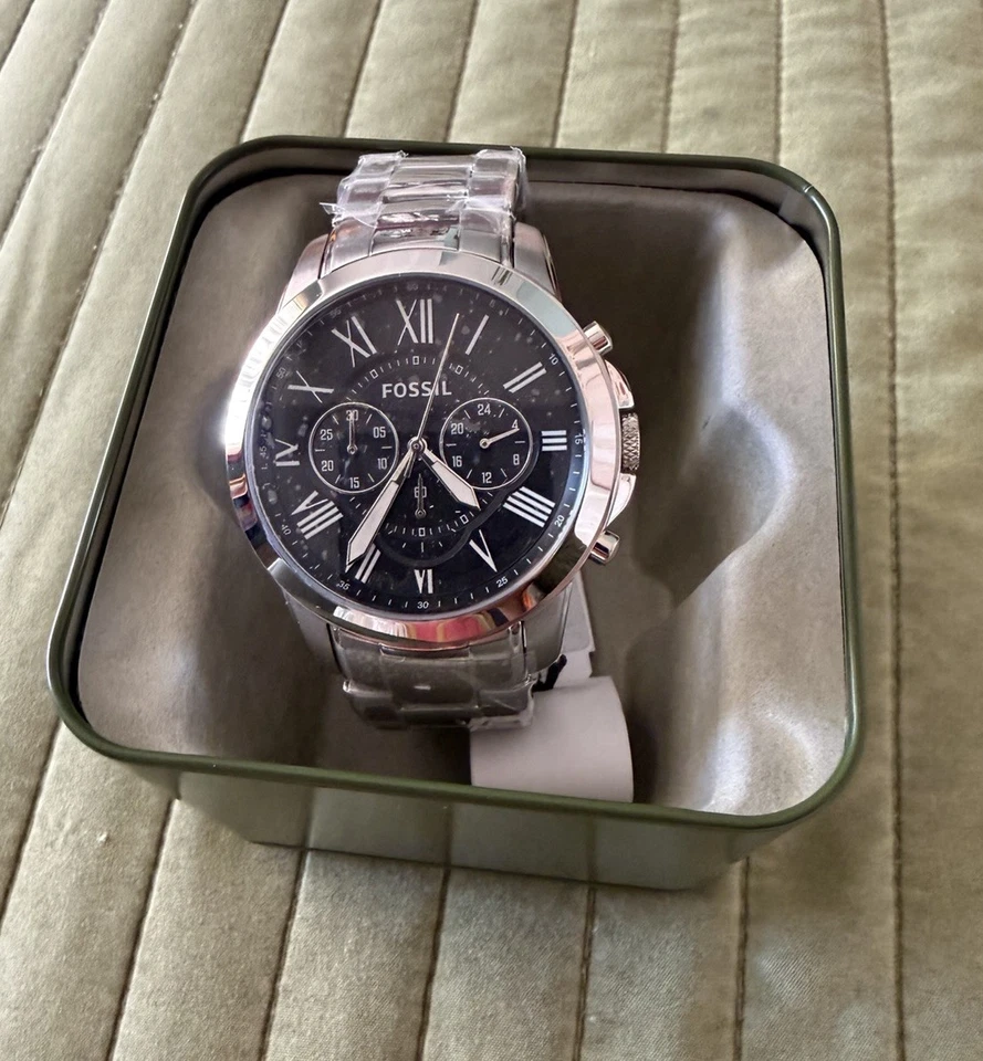 Reloj Cronógrafo Hombre Fossil Grant con Esfera Negra Modelo: Fs4736 NUEVO Foto 1 de 4