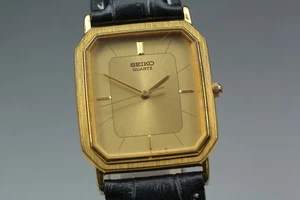 Vintage 1985 [Exc+5] Seiko Chariot 9021-5250 26mm Tank Gold Qz Herrenuhr Japan - Bild 1 von 10