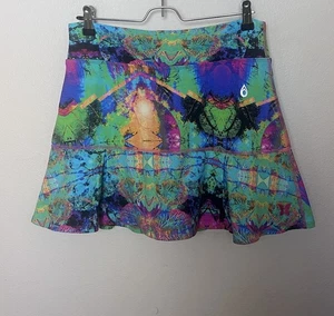 Falda corta Dona Jo multicolor estampado abstracto para mujer talla 2 grande pickleball tenis golf - Imagen 1 de 6