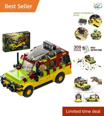 Juego de construcción de coches jurásicos 309 piezas - Inspiradores juguetes de aventura de dinosaurios para niños Foto 1 de 4