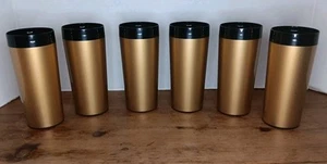 Lote de 6 vasos de plástico negros dorados aislados NFC vintage MCM - Imagen 1 de 6