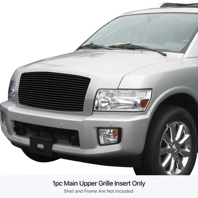 For Infiniti QX56 04-10 APG Black Horizontal Billet Main & Bumper Grille Set Foto 1 de 3