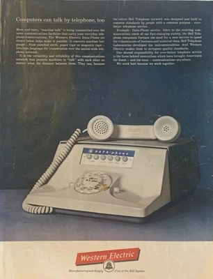 Western Electric 1962 teléfono de datos anuncio impreso computadoras hablar por teléfono de colección años 60 Foto 1 de 4