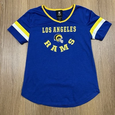 NFL Team Apparel Girls Los Angeles Rams T-Shirt Blue Gold Size Large (14) - Image 1 of 4