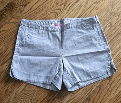Pantalones Cortos Lilly Pulitzer Para Mujer Talla 8 Cintura 33" Algodón Plateado (#201) Foto 1 de 4