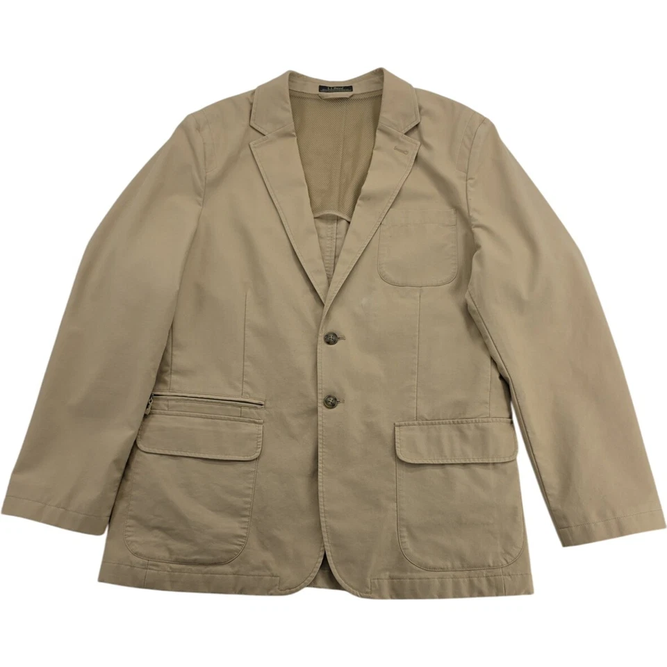 L.L. Bean Mens Khaki Blazer Sport Coat Jacket 2-Button Cotton Size 44 Tall - Image 1 of 4