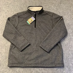 Orvis 1/4 Zip Pullover Mens XL Gray Black Lined Hand Warmer Pockets NEW (1118) - Picture 1 of 18