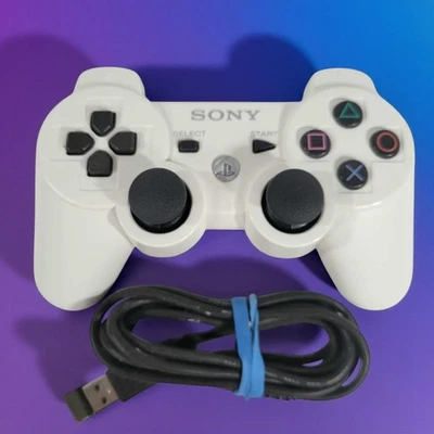 Sony Playstation 3 PS3 Controller White DualShock 3 Sixaxis OEM Genuine Authenti - Image 1 of 4