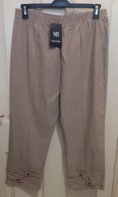 Damas/Adolescentes: PANTALONES ELÁSTICOS BEIGE [Nana Belle Talla T4 (32 Pulgadas Cintura)] Foto 1 de 4