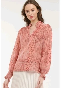 365 Days Velvet Penelope Long Sleeve Musk Blouse Top Size L 12 14 - Picture 1 of 6