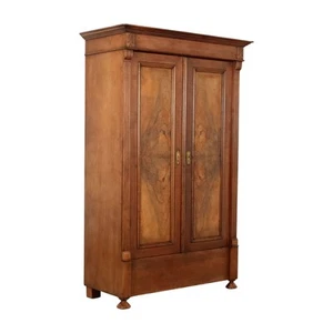 Antique Wardrobe Umbertino Walnut Veneer Fir Italy XX Century Original - Picture 1 of 6