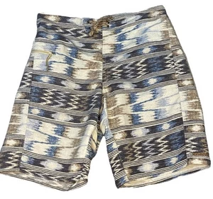 Patagonia Board Shorts Beige Brown Tribal Unlined Swim Trunks 10” Inseam Size 32 - Picture 1 of 7