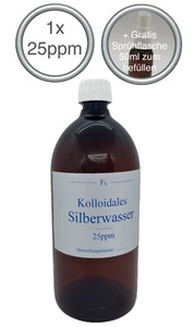 1 x Kolloidales Silberwasser 1000ml, 25ppm, hochrein, hochkonzentriert, frisch! - Bild 1 von 8
