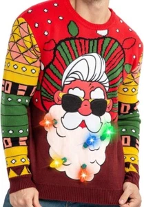 Herren LED leuchtende Weihnachten Urlaub hässliche Pullover mit integrierten Glühbirnen XL - Bild 1 von 7
