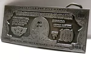 Lewis Buckles $100 Reserved For Patriots American State Of Change Belt Buckle - Picture 1 of 4