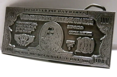 Hebillas Lewis $100 reservadas para Patriots American State of Change hebilla de cinturón Foto 1 de 4