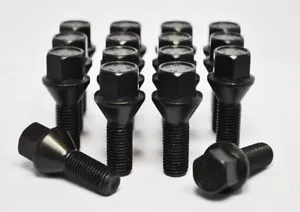 16 x M12 x 1,5, 30 mm Gewinde, Kegelradschrauben (schwarz) - Bild 1 von 2