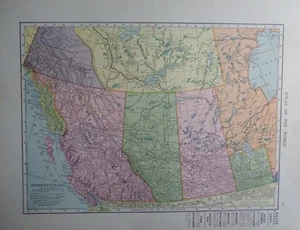 1904 México 1905 Oeste de Canadá Alberta Manitoba Mackenzie Yukón mapa de 2 caras  - Imagen 1 de 5